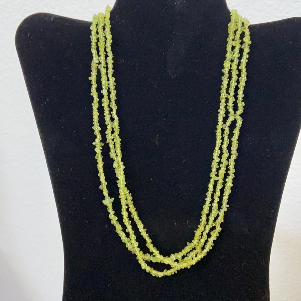 Genuine Peridot Chips Necklace 166ctw